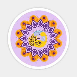 Diwali Peacock, Rangoli, Dipa Magnet